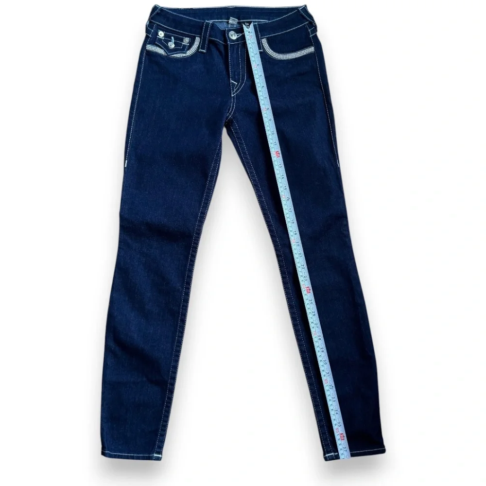 TRUE RELIGION Skinny Jeans crystal-embellished pocket Size 28